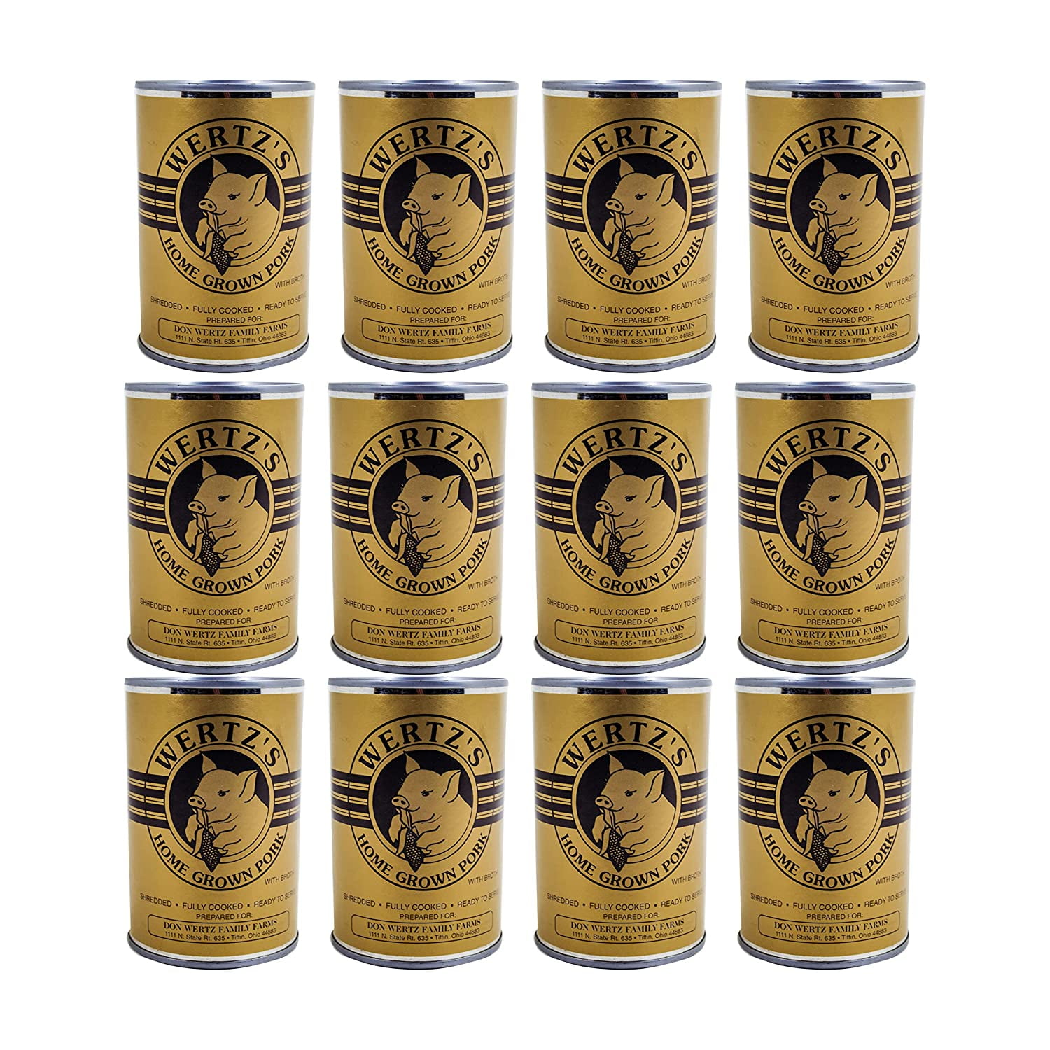 Wertz's GMO Free Ready to Eat USDA Approved Canned Pork Meat 28oz Can Emergency Survival Food