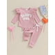 thumbnail image 2 of Ropa para bebés recién nacidos, niñas, papás, niñas, punto acanalado, manga larga, pantalones, ropa de otoño e invierno, 2 of 8