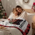 thumbnail image 4 of Merry Christmas Flannel Blanket for Bed,Travel and Camping, Farm Truck Xmas Cow Red Plaid Wood Grain Super Soft Cozy Blanket for All Seasons 50"x80", 4 of 9