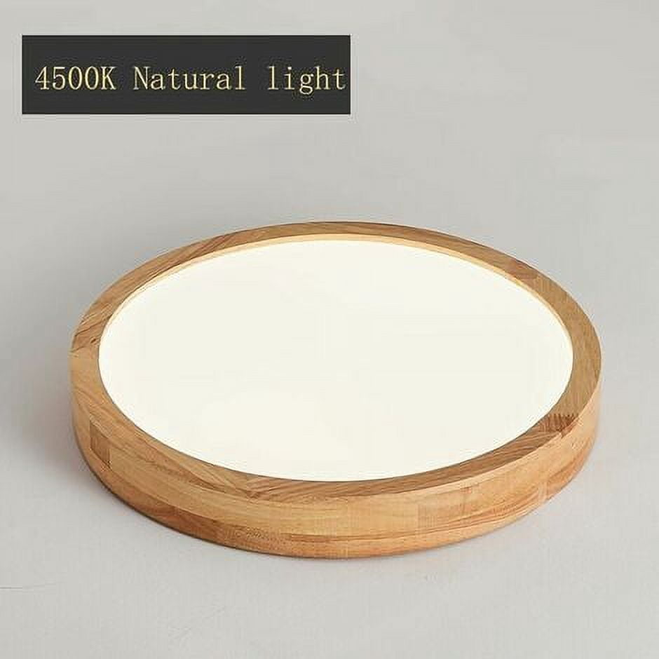 WayLuoung Wooden LED Ceiling Light | 30 Cm 6000 K 1620 LM 18 W | Round Natural Wood Ceiling Light 360° For Bedroom, Living Room, Children's Room, Kitchen, Dining Room, Home, Office - View #3