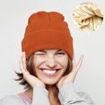 thumbnail image 2 of Gorro multicolor de otoño e invierno para hombres y mujeres con gorro con protección de oídos de punto cálido gorro frío de invierno cálido estado interior, 2 of 6