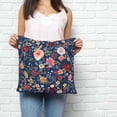 thumbnail image 2 of Navy Blue Flowers Pillow Covers 26x26 Inch Decorative Throw Pillow Cover, Spring Vintage Floral Leaves Farmhouse Sofa Pillowcases Accent Cushion Case Home Decor Bedroom Living Room, 2 of 6