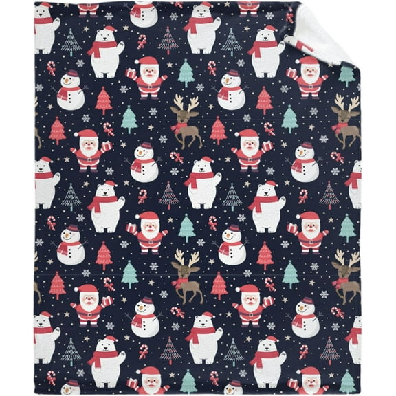 Christmas Santa Snowman Blanket Gifts Super Soft Lightweight Flannel Blankets Throw for Kids, Adult, Suitable for Couch, Sofa, Bed, Camping, Travel All Seasons 30"x40" for Baby