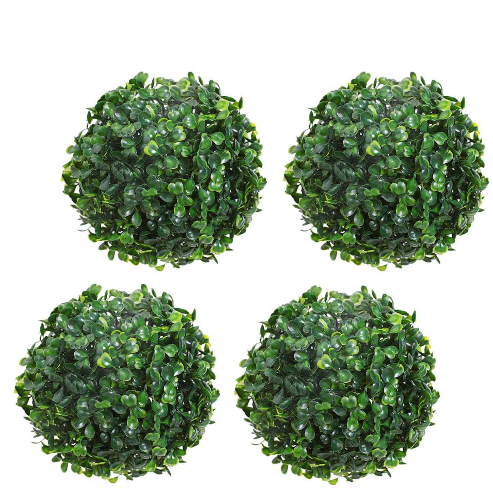 Artificial Boxwood Topiary Plant Balls Decorative for Table Decoration Garden Wedding Decor (4 Inch Diameter, 4 Pack)