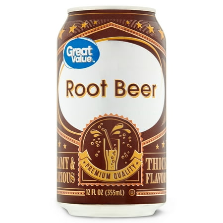 Great Value Root Beer Soda Pop, 12 fl oz, 12 Pack Cans