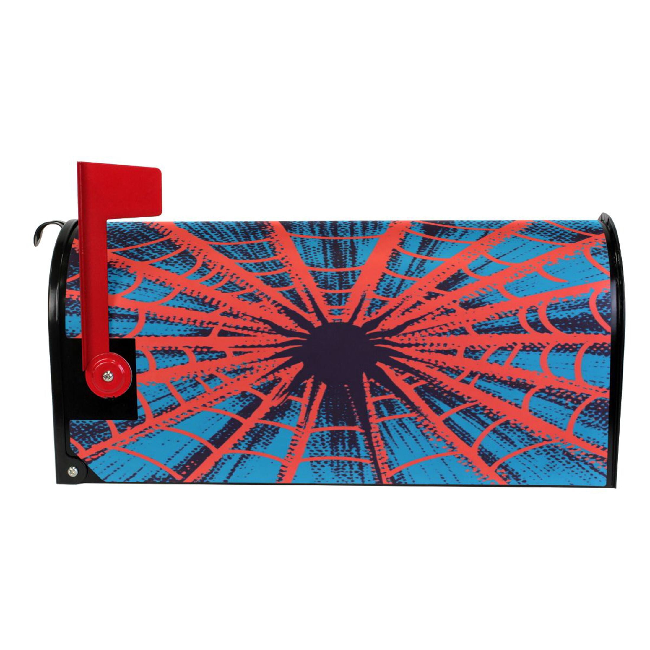 WOBOGO Red Spiderweb Mailbox Cover Magnetic for Garden Yard Home Decor Standard Size 25.4×20.78in