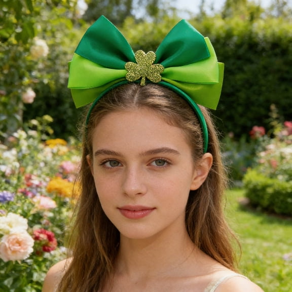 Horivan St. Patrick's Day Headband Irish Party Hat with Irish Emblem for Adults Festival Parade Green Carnival Accessories Holiday Decorations