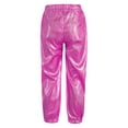thumbnail image 2 of Runhomal Kids Boys and Girls Shiny Metallic Pants Elastic Waistband Jazz Dance Harem Trousers Loose Hot Pink 160, 2 of 4