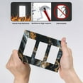 thumbnail image 4 of Marble Pattern Black Gold Switch Cover Decorative Wall Plate 3-Gang Screwless Standard Size, 4 of 5
