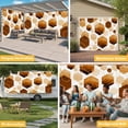 thumbnail image 6 of Orange Marble Garage Door Cover Banner 7 x 8 FT, Gold White Geometric Hexagon Modern Garage Door Curtains Backdrop with Grommets for Indoor Outdoor Wall Party Porch Yard Decorations Background, 6 of 9