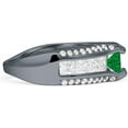 thumbnail image 5 of Round Engagement Ring Green Emerald Cubic Zirconia Black Tone 925 Sterling Silver, Size 10, 5 of 7