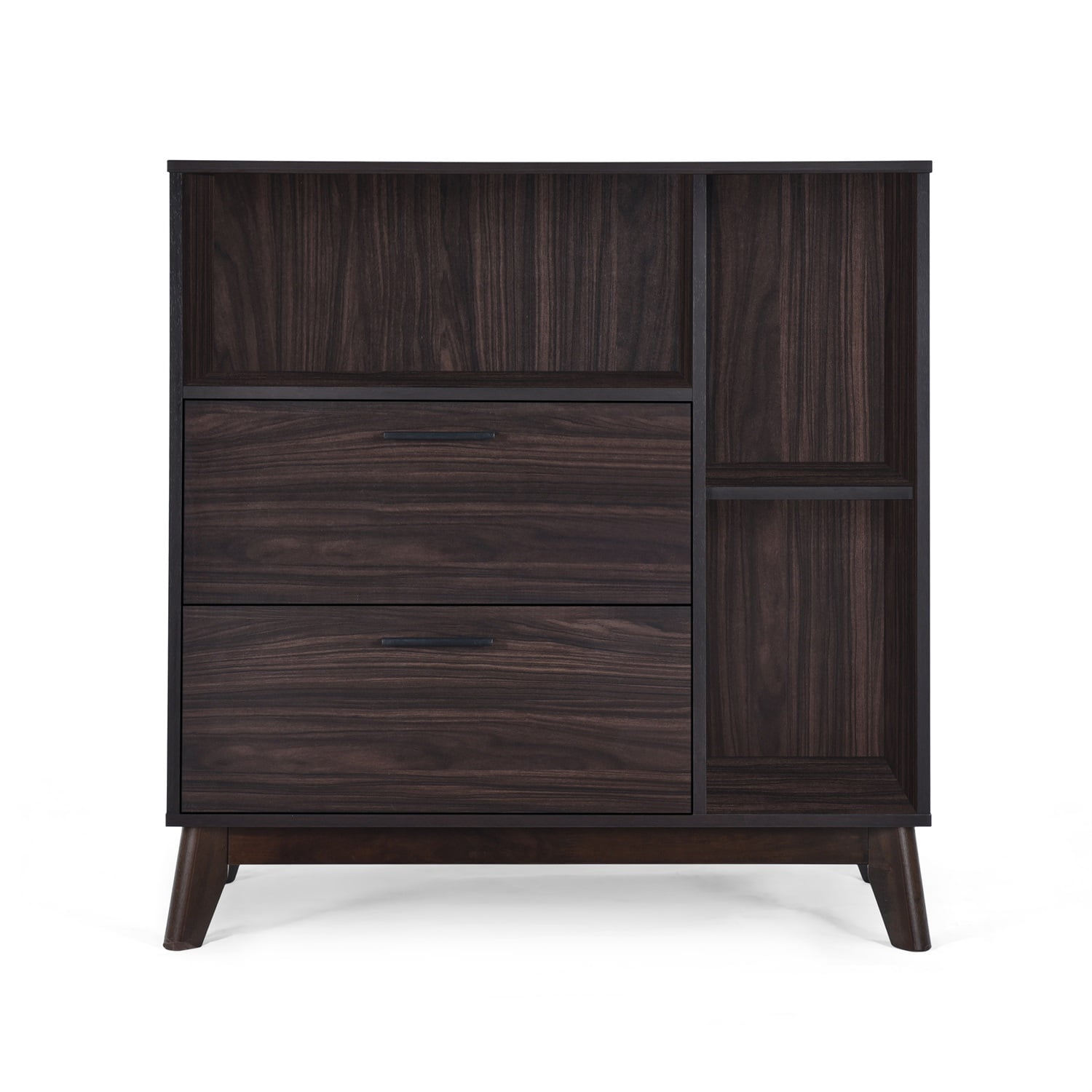 Kadyn Mid Century Cabinet, Modern 2 Drawer Cabinet with 2 Drawer, Cabinet for Living Room, Wenge Kadyn Mid Century Cabinet, Modern 2 Drawer Cabinet with 2 Drawer, Cabinet for Living Room, Wenge