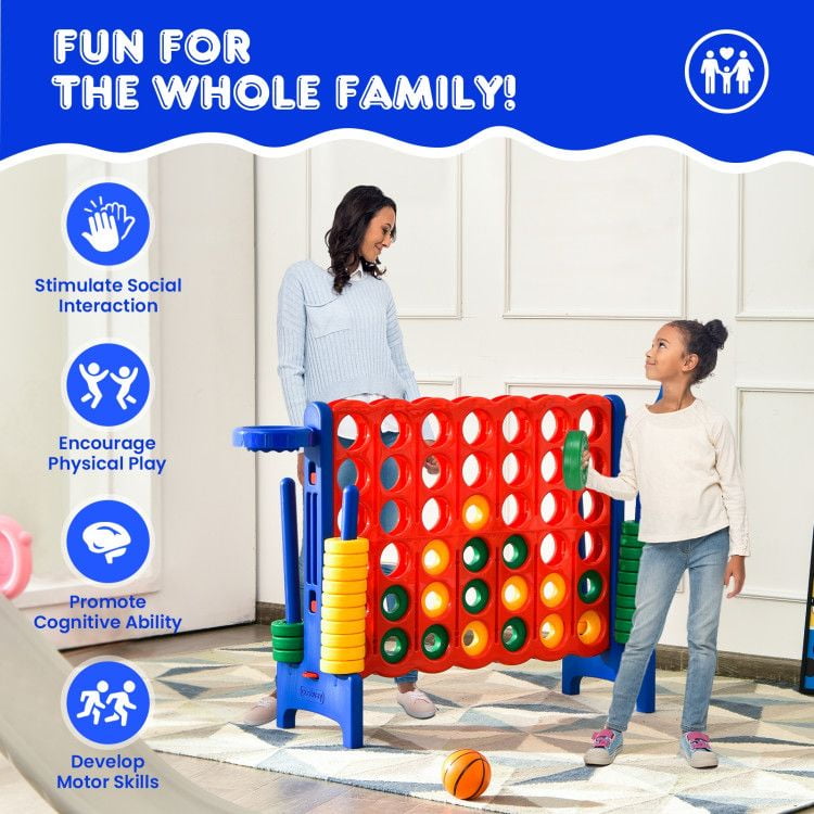 Chateauy 2.5 Feet 4-to-Score Giant Game Set – Large-Sized Tossing & Ring Toss Outdoor Activity for Family, Lawn, Backyard, Party, BBQ, and Beach