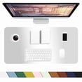 thumbnail image 2 of Leather Desk Pad Protector, Non-Slip Desk Pad, on-Slip PU Leather Large Mouse Pad, Easy Clean Desk Protecor Mat, Office Supplies for Work/Home/Decor (35.4" x 17.7", Silver), 2 of 8
