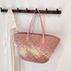 thumbnail image 4 of Gran Bolso Playa Hombro Mujeres Paja Tejida Summer para Viajar () Rosa, 4 of 9