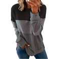 thumbnail image 1 of Stitching Contrast Color Round Neck Long-Sleeved Casual Women's Sweater, 1 of 5