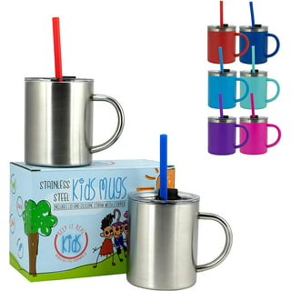 RED ROVER Silver Stainless Steel Kids' Cups with Silicone Sleeves, Set of 4  20009 - The Home Depot