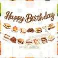 thumbnail image 3 of S'mores Birthday Banner Set - Happy Birthday Glitter Letters & Campfire Dessert Theme Decorations, 3 of 9