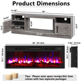 thumbnail image 7 of BOSSIN Fireplace TV Stand with 36 inch Fireplace Up to 80" TVs,LED Light Entertainment Center with Highlight Storage Cabinet for living room, 7 of 7