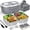 Gray, variant on Sitlais Electric Lunch Box Food Heater for Work - 12V/24V/110-220V Food Warmer for Car Truck Outdoor with 2 Packs Stainless Steel Containers Potable Heating lunch Box for Adults Camping(grey)