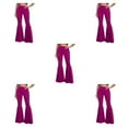 thumbnail image 2 of Decodeary Comfortable Pants High Waist Lightweight Stretchy High Waist Bell Bottom purple M 5Set, 2 of 6