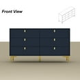 thumbnail image 4 of 55.1"W 6-Drawer Double Dresser Black Gold Storage Cabinet Chest NavyBlue, 4 of 5