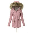 thumbnail image 2 of GaThRRgYP Coats for Women Plus Size,Womens Outwear Jackets Winter Fashion 2025,Women's Warm Coat Jacket Outwear Fur' Lined Trench Winter Hooded Thick Overcoat Pink XXL, 2 of 6