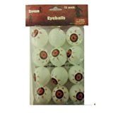 Plastic Halloween Eyeballs - 12 Count - 1x w/Random Color and Design