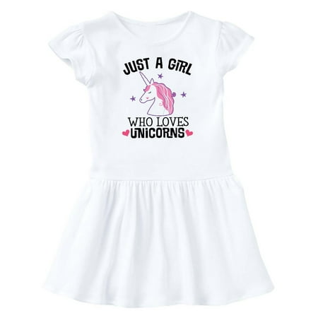 

Inktastic Just A Girl Who Loves Unicorns Gift Baby Girl Dress