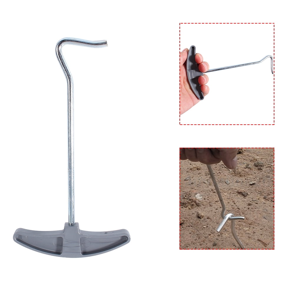 STEEL TENT PEG EXTRACTOR WITH PLASTIC HANDLE