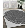 thumbnail image 3 of Ahgly Company Machine Washable Indoor Round Transitional Silver Gray Area Rugs, 4' Round, 3 of 7