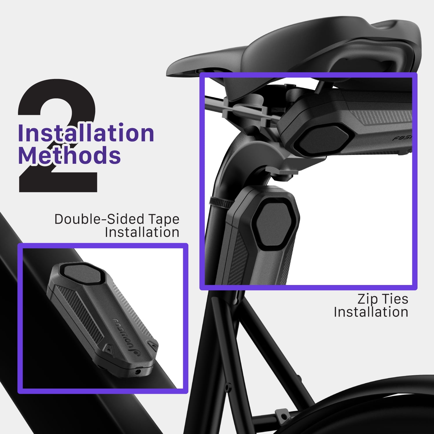 Fosmon 2 Pack Bike Alarm, Anti Theft Burglar Bicycle Alarm with Remote, Waterproof Vibration Triggered Loud 113dB Wireless Siren for Bicycle, E-Bike