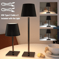 thumbnail image 3 of Mistaha Modern Wireless LED Desk Lamp with Touch Control, Adjustable Height, Rechargeable Battery - Sleek Black Metal Design, Dual Lighting, 3 Colour Temperature, Portable - Set of 2, 3 of 6