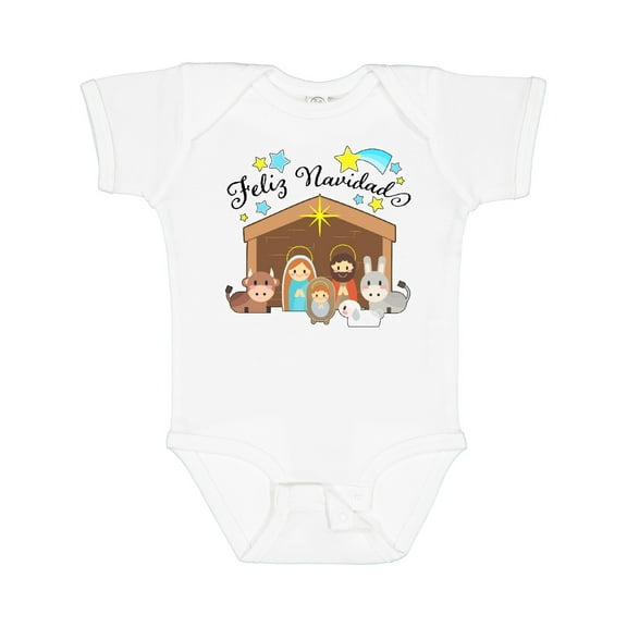Inktastic Feliz Navidad Cute Nativity Scene Boys or Girls Baby Bodysuit