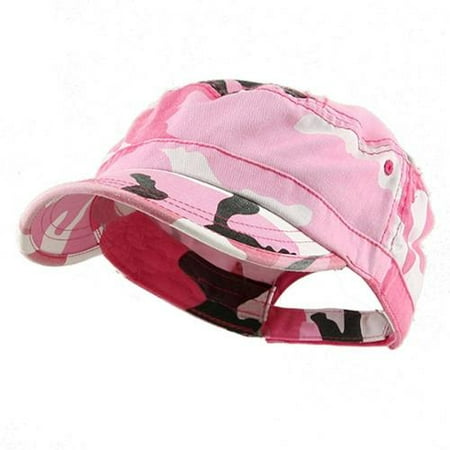 Enzyme Frayed Army Caps - Enzyme Regular Army Cap Adjustable Strap , Pink Camouflage