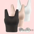 thumbnail image 1 of 3pcs Ribbed Tank Top  Comfort & Style Combined - Detachable Chest Pads for Maximum Comfort!, 1 of 7