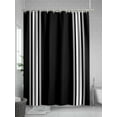 thumbnail image 5 of Shower Curtains Black Striped Bath Curtain Black White Stripes Waterproof Bathroom Shower Curtain Set with Hooks Decoration 72 x 72 Inches, 5 of 7