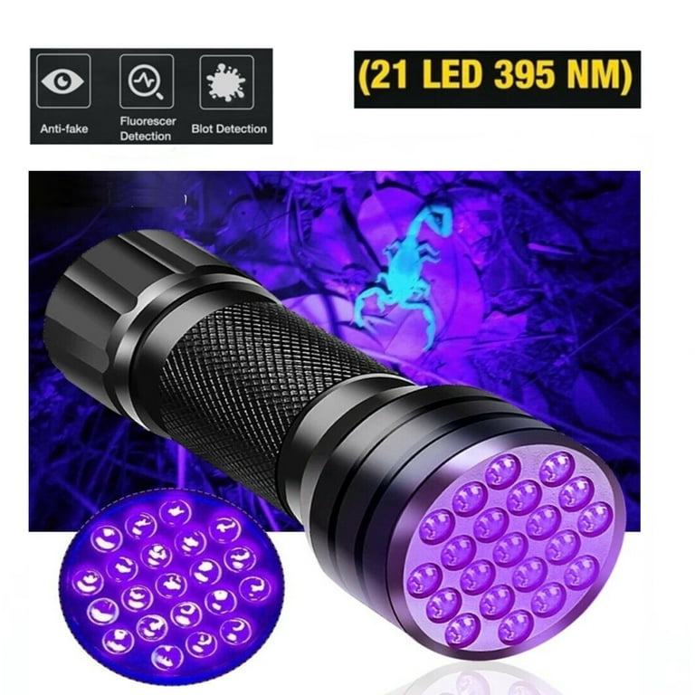 Lepro UV Flashlight Black Light, 51 LED UV Light Handheld Blacklight, 395nm Detector for Pet Urine, Stains, Bed Bug and Scorpions, Battery Not