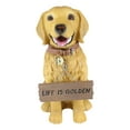 thumbnail image 3 of Grande Statue de Chiot Golden Retriever avec Collier, Panneau de Vœux, 3 of 7