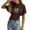 v#22Brown113, variant on Toddler Girls Blouses Short Sleeve Crew Neck Front Leopard Bow Pattern Loose Elastic Waist Shirred for Summer Party Night Classic Tops,White,7-8 Years