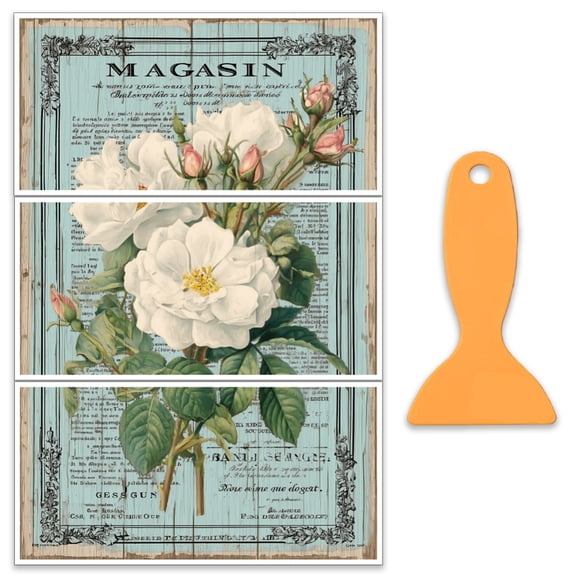 3 Sheets/Set White Rose Rub on Transfers