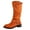 Orange, variant on Brown Ladies Boots With Belt Buckle Round Toe Fleece Lined Stacking Boots For Casual Indoor And Outdoor Wear All Day Comfort Size 40