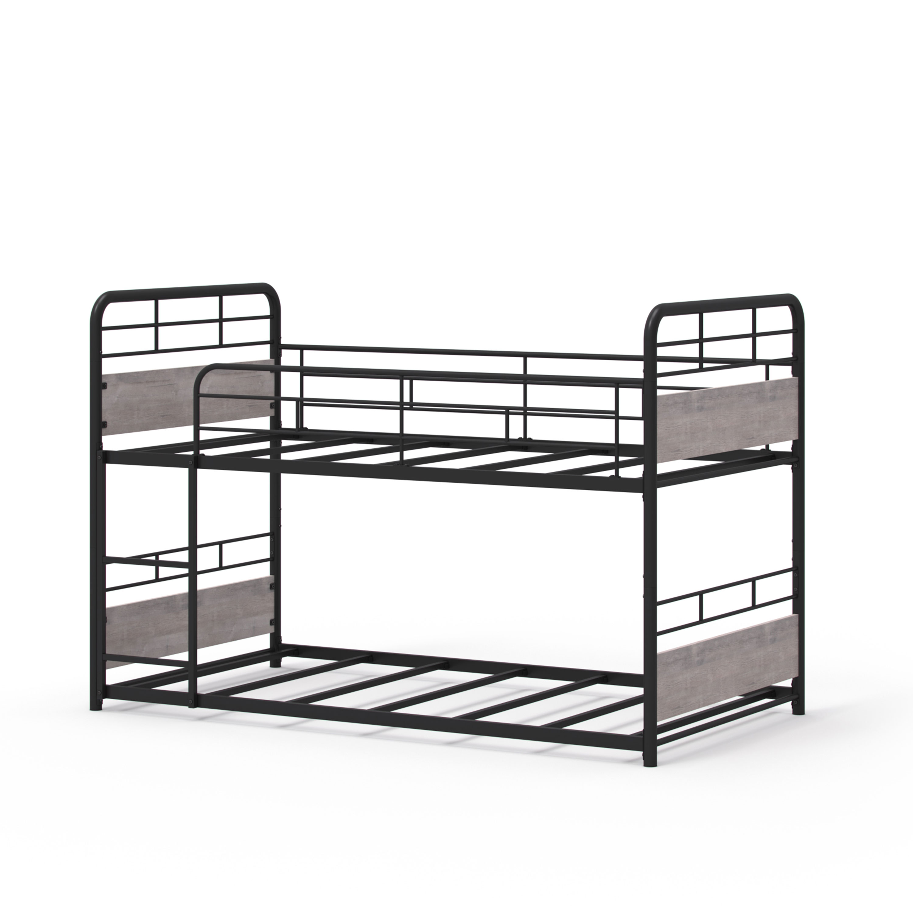 Better Homes & Gardens Anniston Convertible Black Metal Triple Twin Bunk Bed, Gray Wood Accents - image 23 of 26