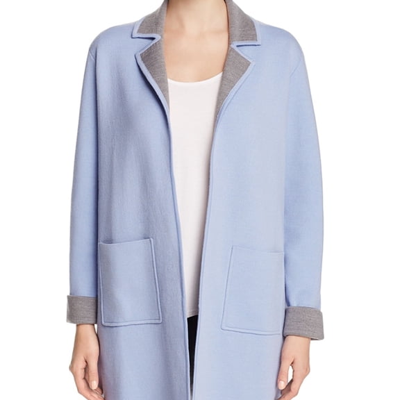 Finity Womens Knit Pea Coat, Blue, Large