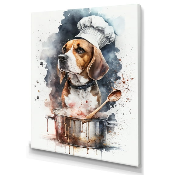 Designart Cute Dog With Chef Hat I Canvas Wall Art