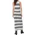 thumbnail image 4 of Douhoow Women's Knitted Bodycon Dress Casual O-Neck Sleeveless Striped Long Dresses, 4 of 9