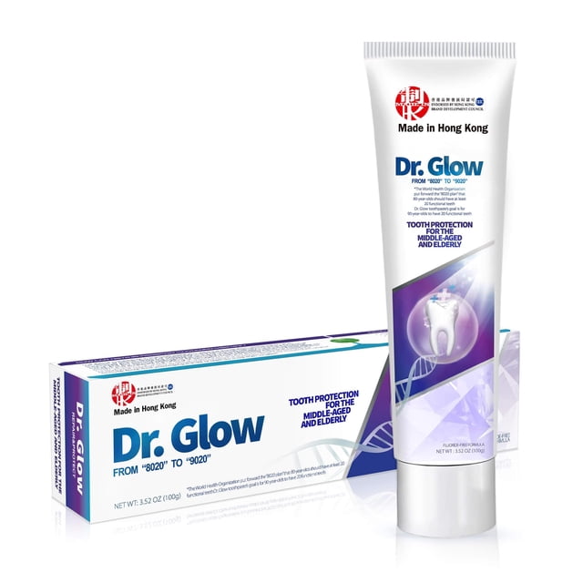 Tratamiento de gingivitis con pasta dental Dr. Glow para personas mayores