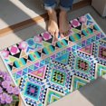 thumbnail image 4 of Bohemian Retro Floral Non-Slip Entryway Door Mat,Boho Indoor Decor Durable Low Plush Door Mat,Washable Welcome Rug for Patio Hallway Home Decor 20x32 Inches, 4 of 7