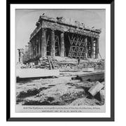 Historic Framed Print, Athens, Greece: The Parthenon, most perfect production of Grecian architecture [showing scaffolding], 17-7/8" x 21-7/8"