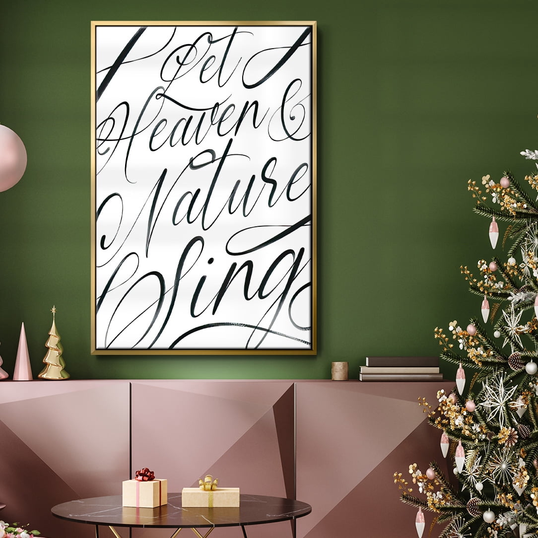 Heaven and Nature - Framed Gallery Wrapped Holiday Canvas - 25 x 37 - Gold Frame
